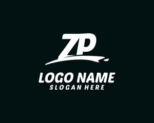 ZP Initial with splash logo vector