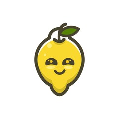 happy lemon mascot character cartoon icon design
