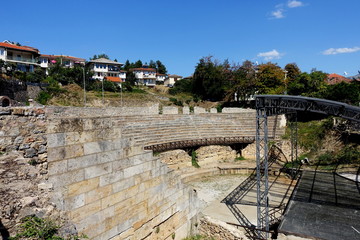 Ohrid Roman Amphitheater in the old town of Ohrid