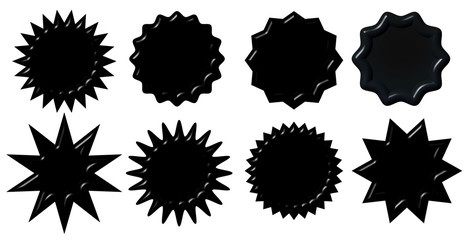 Set of blank rubber stamps on white background. Set of web icons