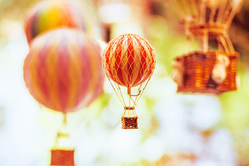Multiple balloons with selective focus - concept of free flight and ballooning