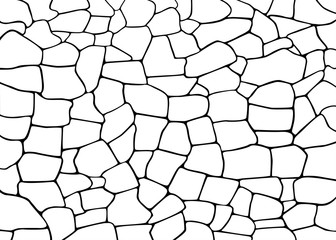 Stone Wall Pattern Vector Texture Illustration, Stone Wall Silhouette Vector Texture Illustration, Stone plate paving seamless pattern. Seamless vector abstract pattern. Black white tracery texture