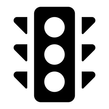 Traffic Light Glyph Icon Vector