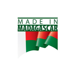 Madagascar flag, vector illustration on a white background