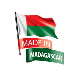 Madagascar flag, vector illustration on a white background