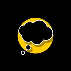 Put your own words inside black thought cloud bubble 