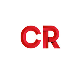 Initial two letter red 3D logo vector CR