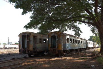 Obraz premium Useless Train anchoring in the train park.