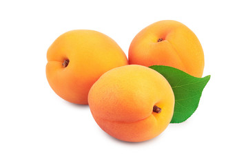 Apricot fruit isolated on white background macro