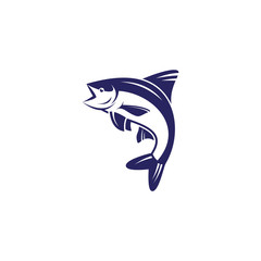 salmon fish logo. fish fishing emblem for sport club.