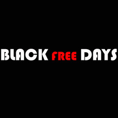 text on white background black free days
