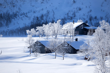 traditional norwegian wooden house