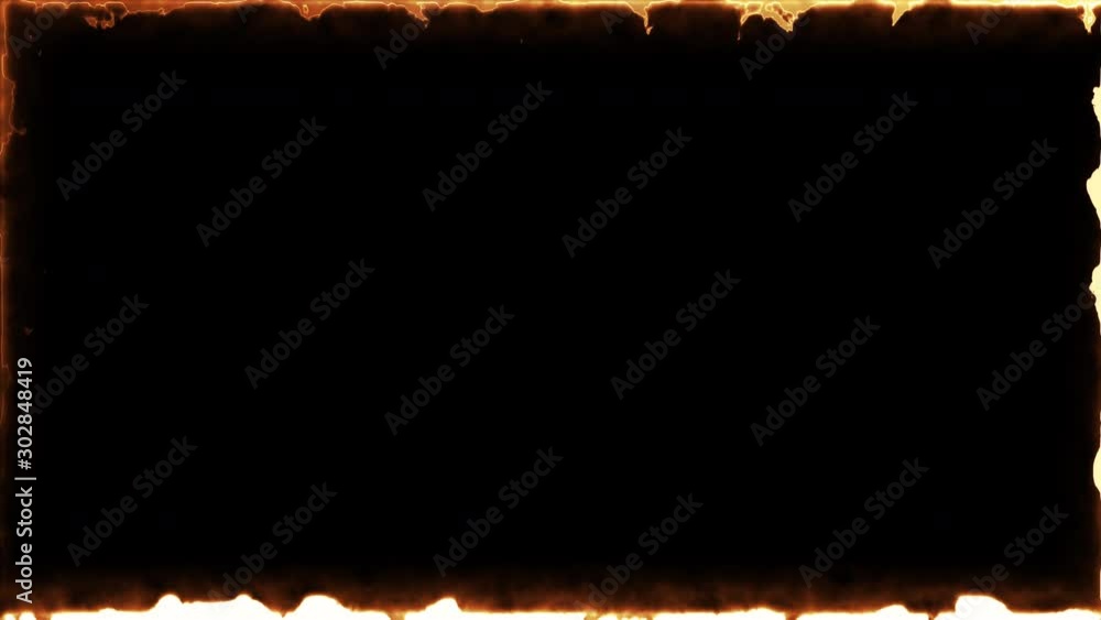 Aufkleber computer generated fire energy frame on black background. 3d rendering of abstract fire cadre
