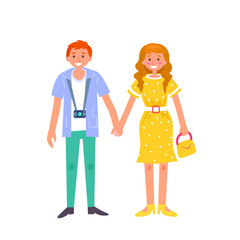 Vector illustration of a happy couple. Flat style. Happiness, love, Valentine's day.