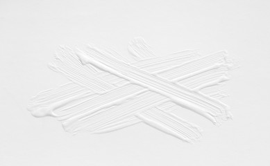 3 d texture of white paint with handmade brush strokes, decor elements for modern design. Abstract background for screensaver template and wedding card in gray gradient.