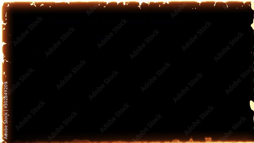 Aufkleber computer generated fire energy frame on black background. 3d rendering of abstract fire cadre