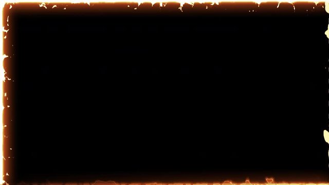 Computer generated fire energy frame on black background. 3d rendering of abstract fire cadre