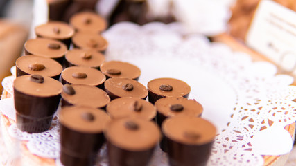 dessert of cookies, chocolate, coffee and condensed milk