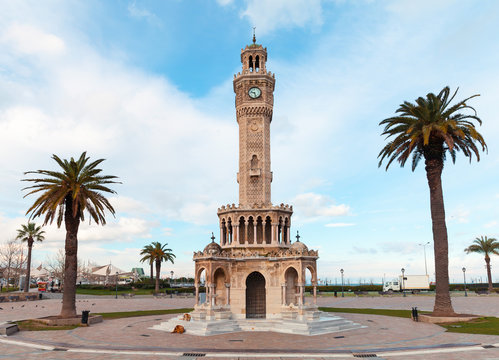 Konak Square view with old clock tower. Izmir