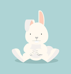 Obraz premium happy rabbit cartoon flat style