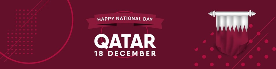 Happy Qatar national day design template.