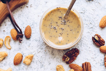 Nut butter in glass jar