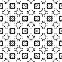 Black and white geometric seamless pattern. Hand d