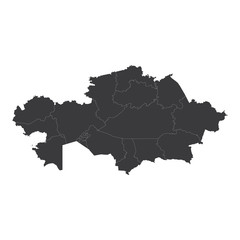 Fototapeta na wymiar Kazakhstan map on white background vector, Kazakhstan Map Outline Shape Black on White Vector Illustration, High detailed black illustration map -Kazakhstan.
