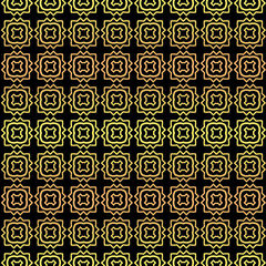 Luxury seamless Lace Geometric Ornament. Vector illustration. Black, gold color