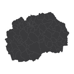 Macedonia map on white background vector, Macedonia Map Outline Shape Black on White Vector Illustration, High detailed black illustration map -Macedonia.