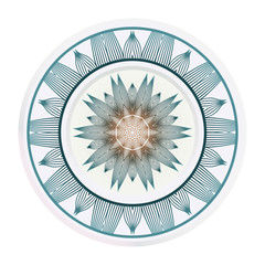 Decorative round plate with mandala from floral elements. Vector illustration. Home decor, interior design. matching decorative plates for interior design