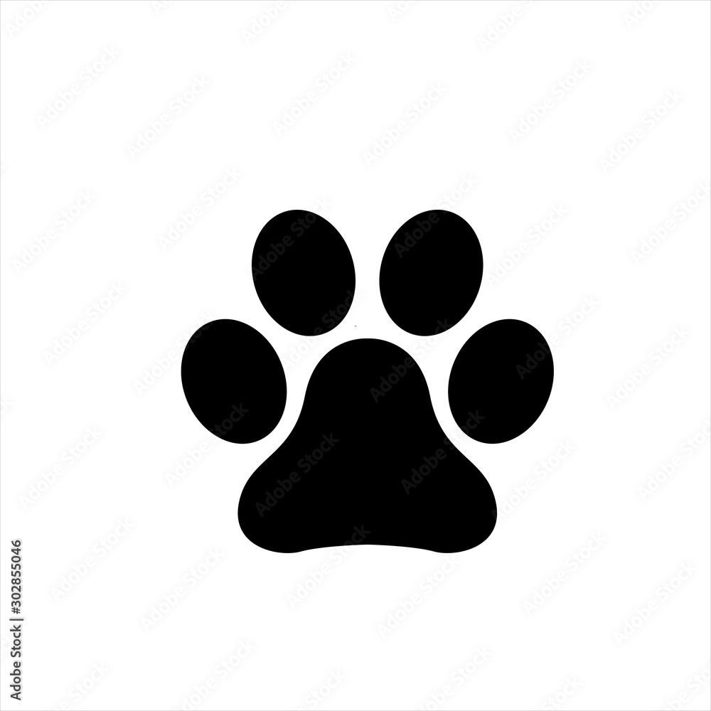 Poster paw icon in trendy flat style isolated on background. paw icon page symbol for your web site design 