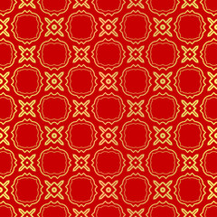 Luxury Stylish Geometry Seamless Pattern Art Deco Background. Texture For Wallpaper, Invitation. Vector Illustration. red gold color