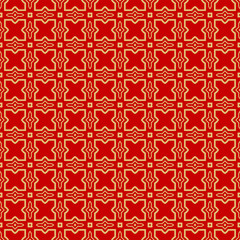 Fototapeta premium Repeating Geometric Pattern with Triangle, Zig Zag. Vector Background, Texture. For Design Invitation, Interior Wallpaper, Cover Card, Technologic Design. rED GOLD COLOR.