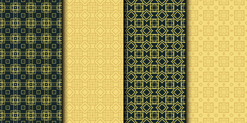 Set of 4 geometric seamless geometric pattern. Modern design. Vector illustration