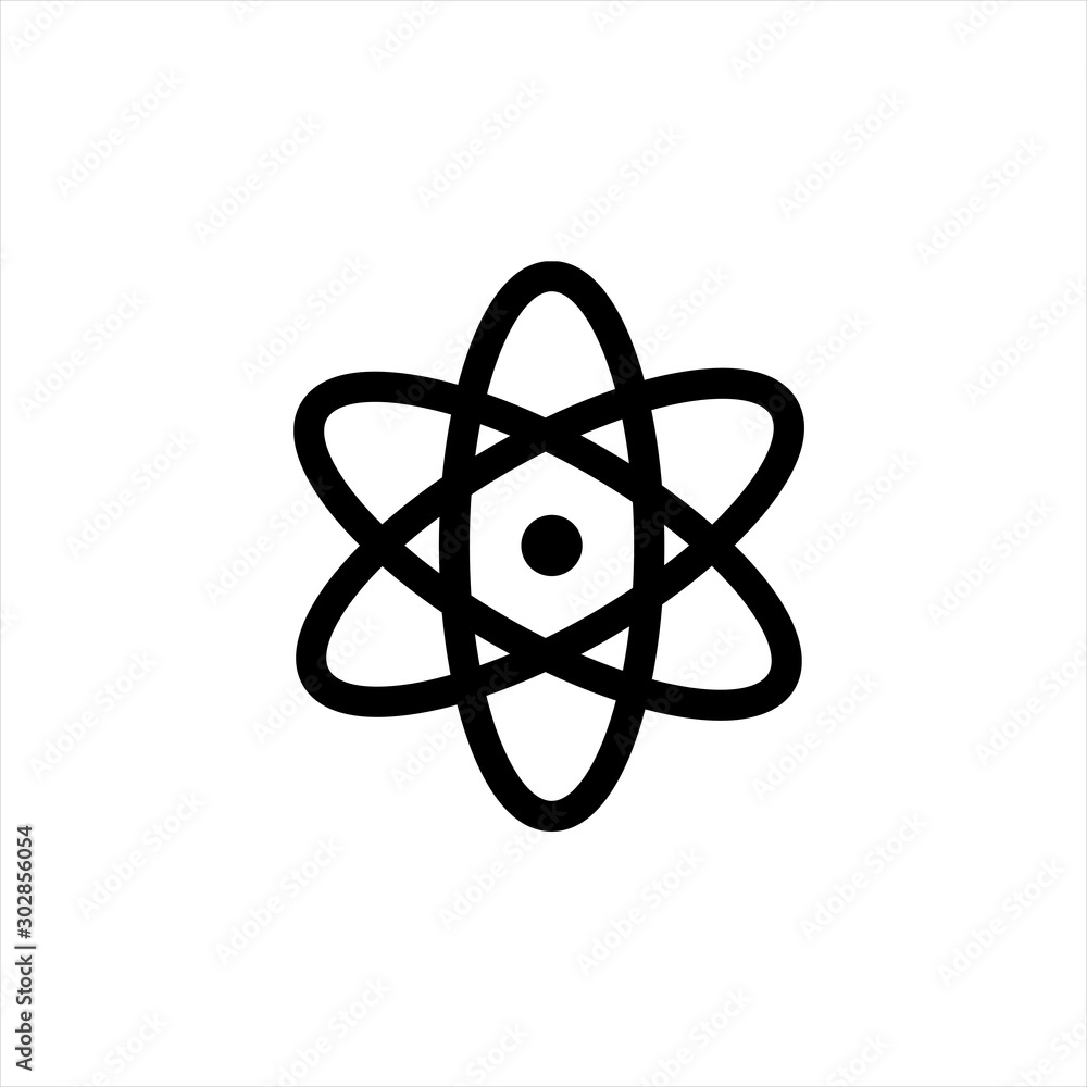 Poster atom icon in trendy flat style isolated on background. atom icon page symbol for your web site desig