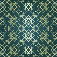 Art-deco vintage seamless geometric pattern. Vector illustration. Royald color