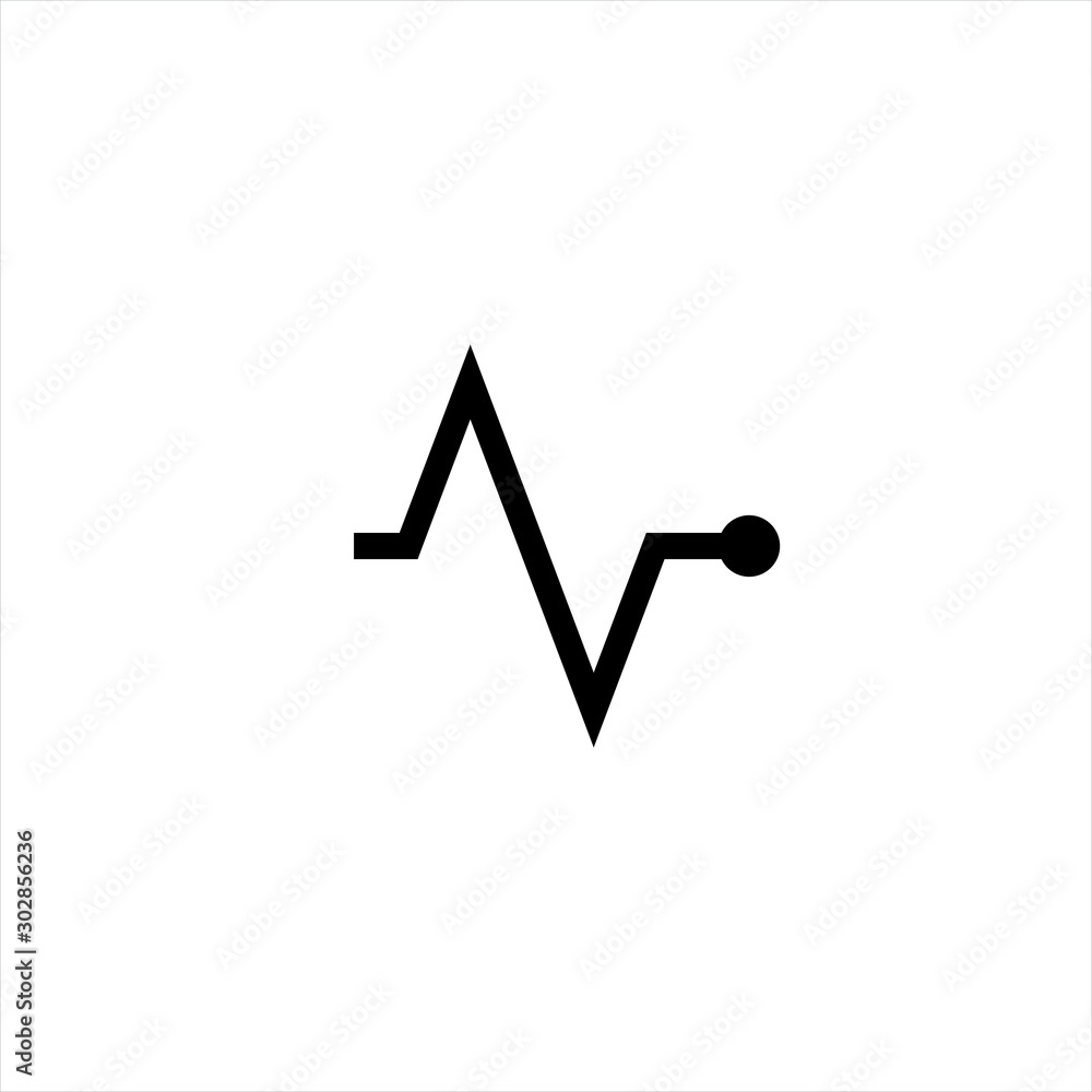 Aufkleber pulse icon in trendy flat style isolated on background. pulse icon page symbol for your web site des