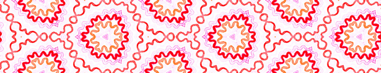Pink red Seamless Border Scroll. Geometric Waterco