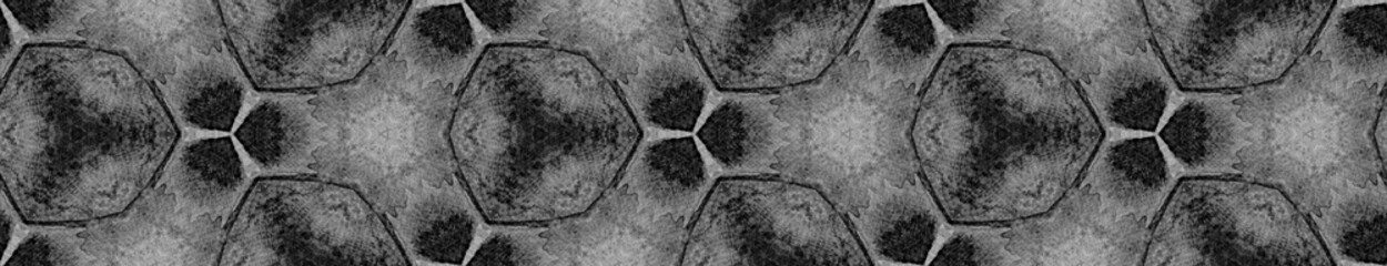 Black and white spring Seamless Border Scroll. Geo