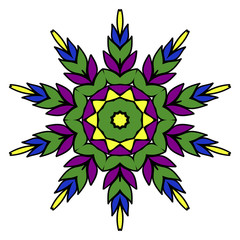 Pattern of mandala. Vector illustration. Modern Decorative floral color mandala. Decorative Cicle ornament. Floral design. Anti-stress therapy pattern.