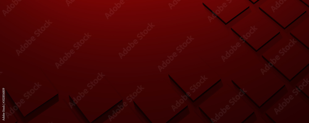 Poster 3d illustration abstract red design with empty space for text, square design for wallpaper, square d