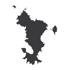 Mayotte map on white background vector, Mayotte Map Outline Shape Black on White Vector Illustration, High detailed black illustration map -Mayotte.