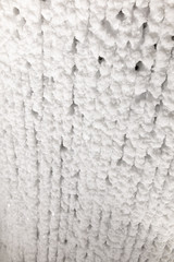 White walls of ice and snow in a cave