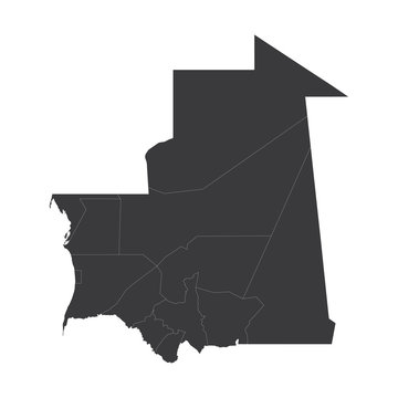 recommend clip art: Mauritania map on white background vector, Mauritania Map Outline Shape Black on White Vector Illustration, High detailed black illustration map -Mauritania.