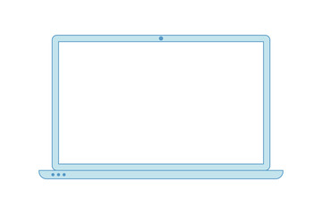 Laptop line blue icon. Minimalist style laptop.
