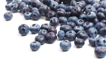 Blueberries isolated on white background.