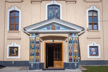 Entry to Ukrainian Church of Holy Cross Elevation in Sighetu Marmatiei town, Romania