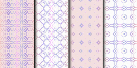 Set of 4 seamless geometric pattern. vector illustration