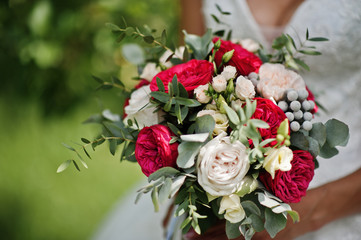Beautiful modern and elegance wedding bouquet.